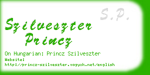szilveszter princz business card